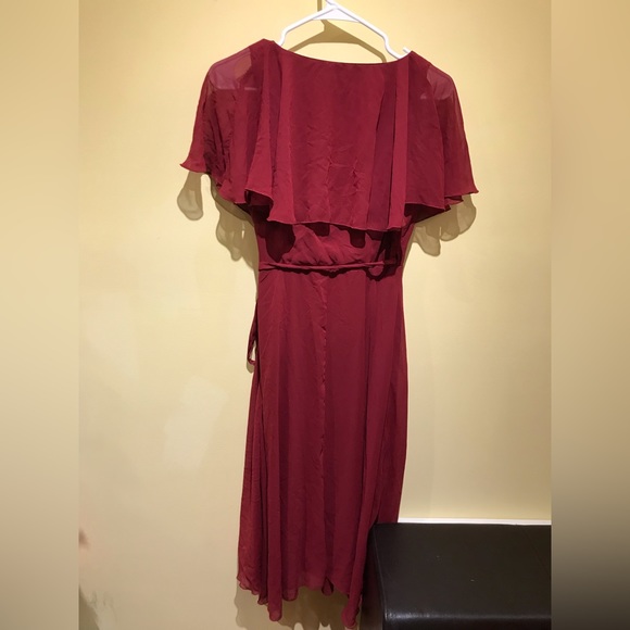 ASOS Chiffon Maroon Cape Dress - Picture 6 of 6
